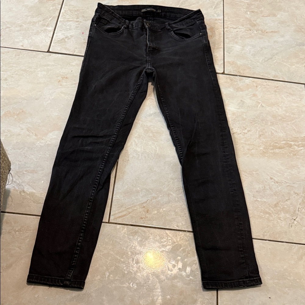 Zara Men's Dark Charcoal Skinny Jeans